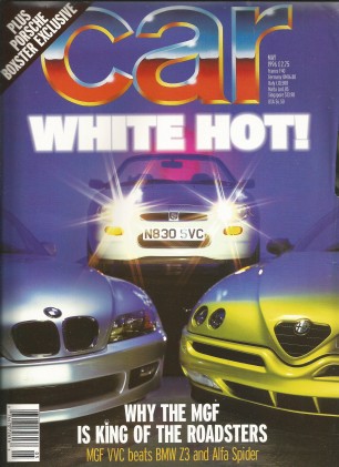 CAR MAGAZINE 1996 MAY - GOLF GTi, Z3 v ALFA SPIDER v MGF VVC, DIABLO